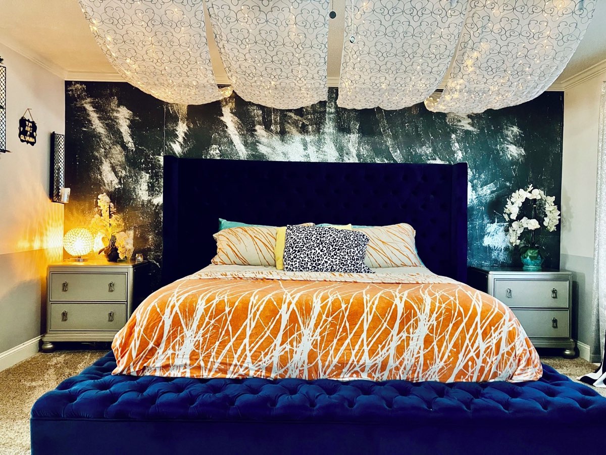 Extended-stay king bedroom at Zen Villa, Villa Rica GA travel nurse housing